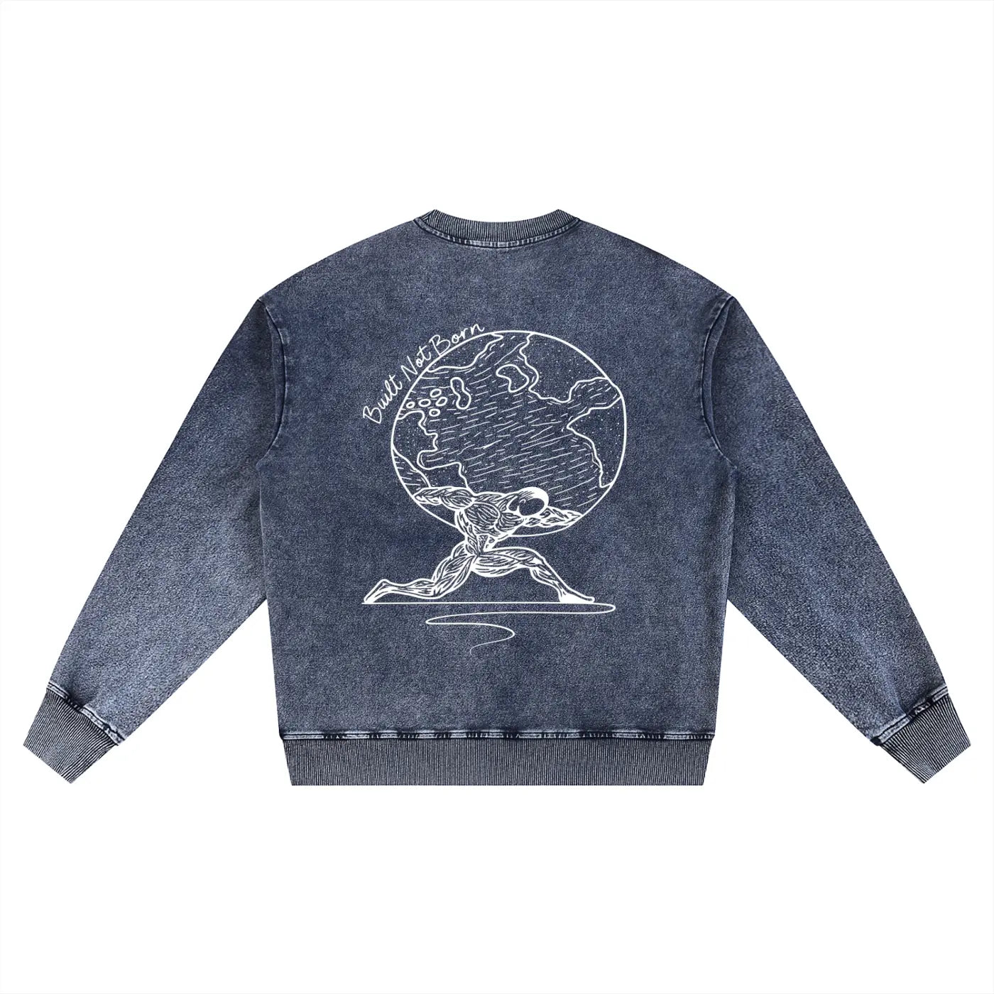 Snow Wash Oversized Crewneck Sweatshirt ODMPOD