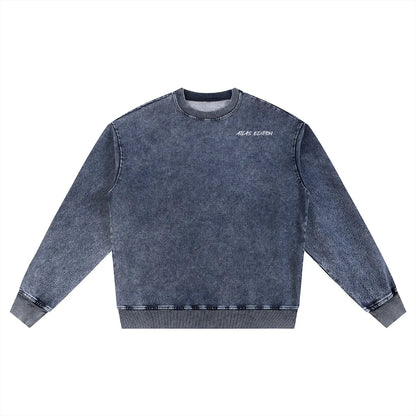 Snow Wash Oversized Crewneck Sweatshirt ODMPOD