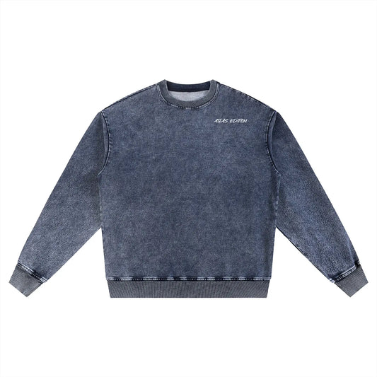 Snow Wash Oversized Crewneck Sweatshirt ODMPOD