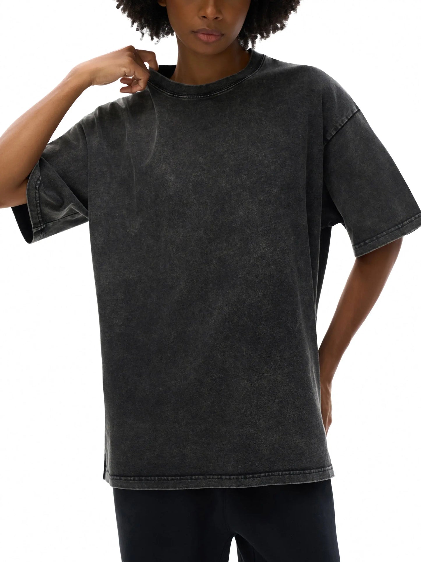 Snow Washed Oversized Cotton T-Shirt ODMPOD